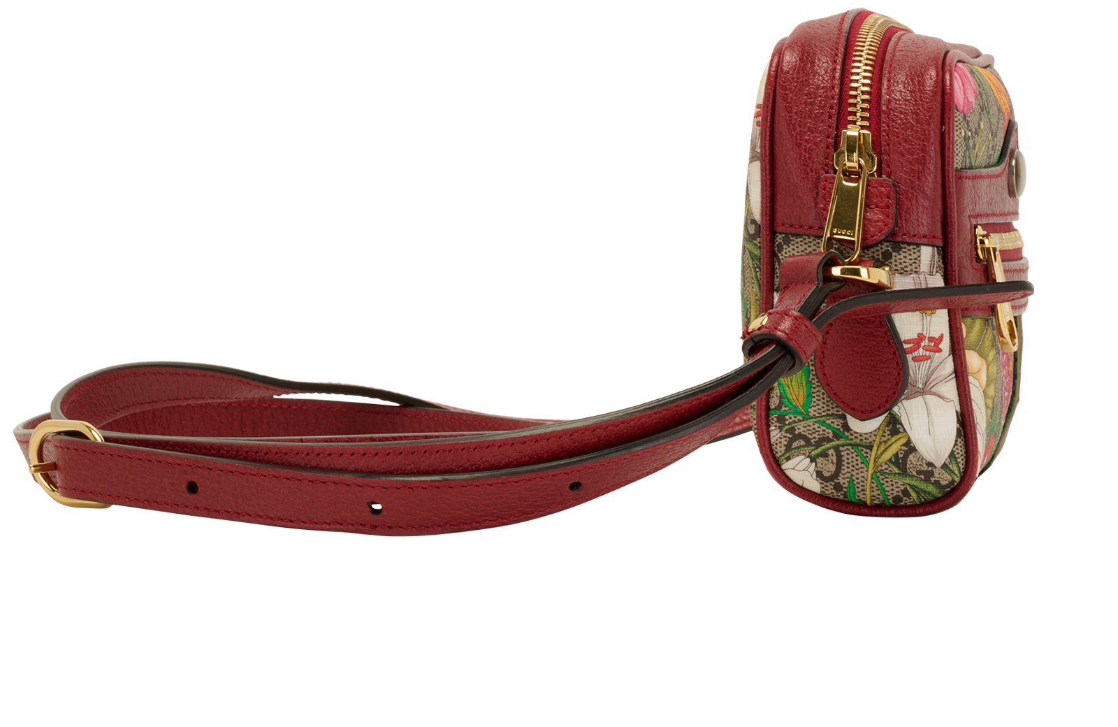 Ophidia Flora Crossbody, &pound;750, Handbags, Beige/Red, Canvas, Side view
